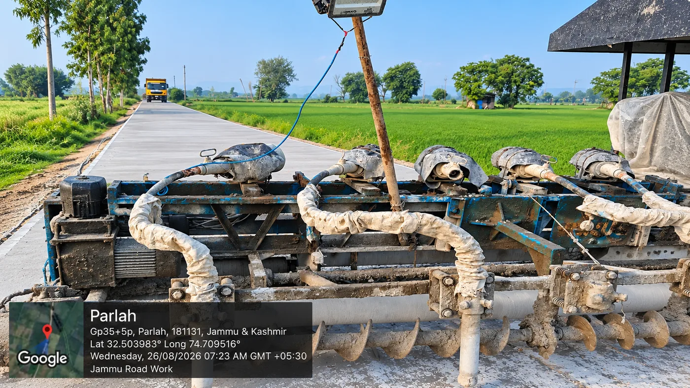 Road work by Durga Buildwell — CPWD road project, Jammu