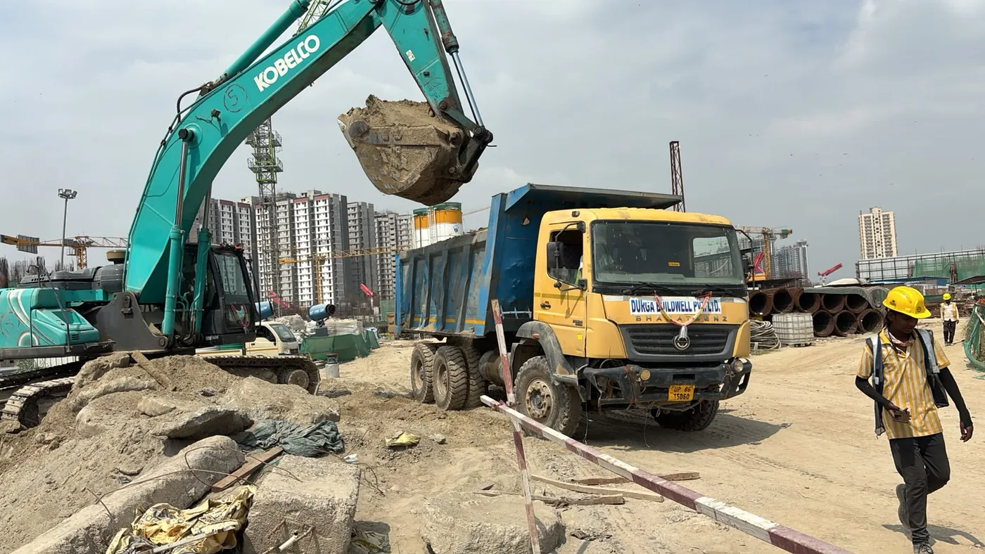 Excavation work at the Kalpataru project site