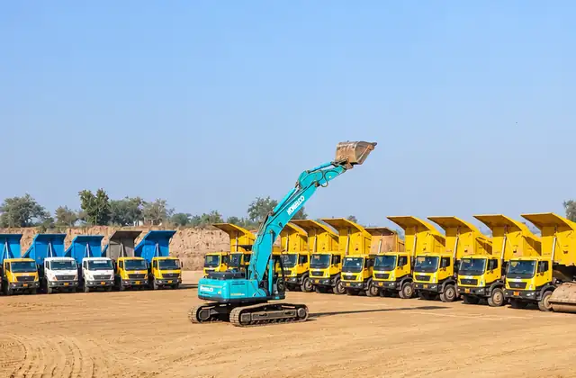 Tipper and Hyva fleet with excavator